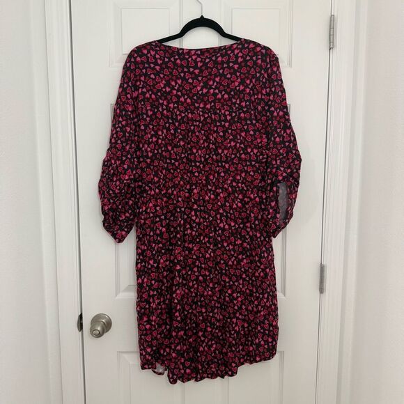 Torrid Heart Print Stretch Challis Zip Front Dress 3X - Picture 5 of 12